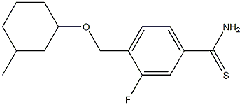 3-fluoro-4-{[(3-methylcyclohexyl)oxy]methyl}benzene-1-carbothioamide Struktur