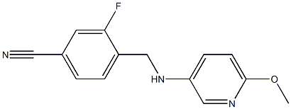 3-fluoro-4-{[(6-methoxypyridin-3-yl)amino]methyl}benzonitrile Struktur