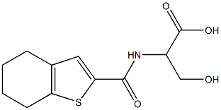 3-hydroxy-2-(4,5,6,7-tetrahydro-1-benzothiophen-2-ylformamido)propanoic acid Struktur