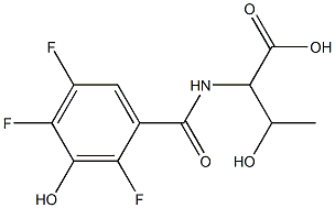 3-hydroxy-2-[(2,4,5-trifluoro-3-hydroxyphenyl)formamido]butanoic acid Struktur