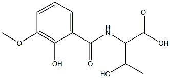 3-hydroxy-2-[(2-hydroxy-3-methoxybenzoyl)amino]butanoic acid Struktur