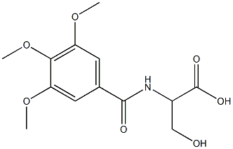 3-hydroxy-2-[(3,4,5-trimethoxybenzoyl)amino]propanoic acid Struktur