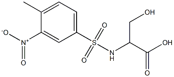 3-hydroxy-2-[(4-methyl-3-nitrobenzene)sulfonamido]propanoic acid Struktur