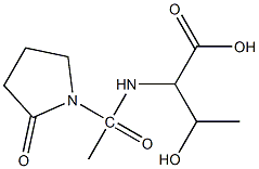 3-hydroxy-2-[1-(2-oxopyrrolidin-1-yl)acetamido]butanoic acid Struktur