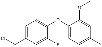 4-(chloromethyl)-2-fluoro-1-(2-methoxy-4-methylphenoxy)benzene Struktur