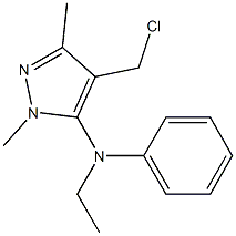 4-(chloromethyl)-N-ethyl-1,3-dimethyl-N-phenyl-1H-pyrazol-5-amine Struktur