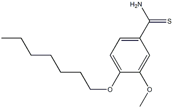 4-(heptyloxy)-3-methoxybenzene-1-carbothioamide Struktur