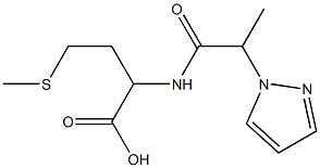 4-(methylsulfanyl)-2-[2-(1H-pyrazol-1-yl)propanamido]butanoic acid Struktur