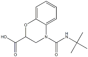 4-(tert-butylcarbamoyl)-3,4-dihydro-2H-1,4-benzoxazine-2-carboxylic acid Struktur