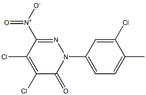 4,5-dichloro-2-(3-chloro-4-methylphenyl)-6-nitropyridazin-3(2H)-one Struktur