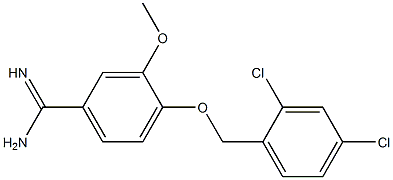 4-[(2,4-dichlorophenyl)methoxy]-3-methoxybenzene-1-carboximidamide Struktur