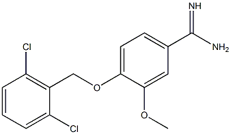 4-[(2,6-dichlorophenyl)methoxy]-3-methoxybenzene-1-carboximidamide Struktur