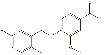 4-[(2-bromo-5-fluorophenyl)methoxy]-3-methoxybenzoic acid Struktur