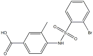 4-[(2-bromobenzene)sulfonamido]-3-methylbenzoic acid Struktur