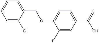 4-[(2-chlorophenyl)methoxy]-3-fluorobenzoic acid Struktur