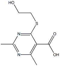 4-[(2-hydroxyethyl)thio]-2,6-dimethylpyrimidine-5-carboxylic acid Struktur