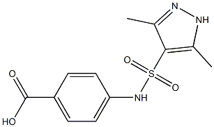 4-[(3,5-dimethyl-1H-pyrazole-4-)sulfonamido]benzoic acid Struktur