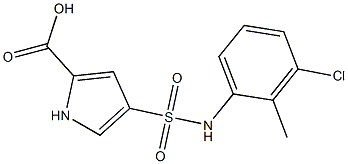 4-[(3-chloro-2-methylphenyl)sulfamoyl]-1H-pyrrole-2-carboxylic acid Struktur