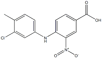 4-[(3-chloro-4-methylphenyl)amino]-3-nitrobenzoic acid Struktur