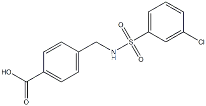 4-[(3-chlorobenzene)sulfonamidomethyl]benzoic acid Struktur