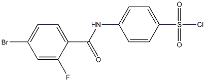 4-[(4-bromo-2-fluorobenzene)amido]benzene-1-sulfonyl chloride Struktur