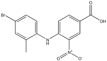 4-[(4-bromo-2-methylphenyl)amino]-3-nitrobenzoic acid Struktur