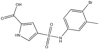 4-[(4-bromo-3-methylphenyl)sulfamoyl]-1H-pyrrole-2-carboxylic acid Struktur