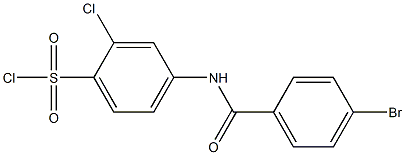 4-[(4-bromobenzene)amido]-2-chlorobenzene-1-sulfonyl chloride Struktur