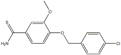 4-[(4-chlorophenyl)methoxy]-3-methoxybenzene-1-carbothioamide Struktur