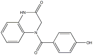 4-[(4-hydroxyphenyl)carbonyl]-1,2,3,4-tetrahydroquinoxalin-2-one Struktur