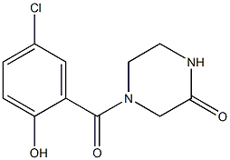 4-[(5-chloro-2-hydroxyphenyl)carbonyl]piperazin-2-one Struktur