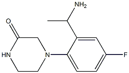 4-[2-(1-aminoethyl)-4-fluorophenyl]piperazin-2-one Struktur