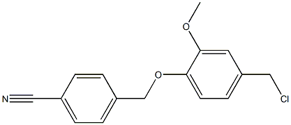 4-[4-(chloromethyl)-2-methoxyphenoxymethyl]benzonitrile Struktur