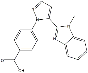 4-[5-(1-methyl-1H-benzimidazol-2-yl)-1H-pyrazol-1-yl]benzoic acid Struktur