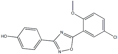 4-[5-(5-chloro-2-methoxyphenyl)-1,2,4-oxadiazol-3-yl]phenol Struktur