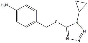 4-{[(1-cyclopropyl-1H-1,2,3,4-tetrazol-5-yl)sulfanyl]methyl}aniline Struktur