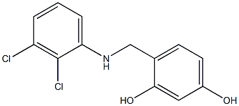 4-{[(2,3-dichlorophenyl)amino]methyl}benzene-1,3-diol Struktur