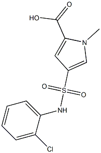 4-{[(2-chlorophenyl)amino]sulfonyl}-1-methyl-1H-pyrrole-2-carboxylic acid Struktur