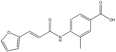 4-{[(2E)-3-(2-furyl)prop-2-enoyl]amino}-3-methylbenzoic acid Struktur