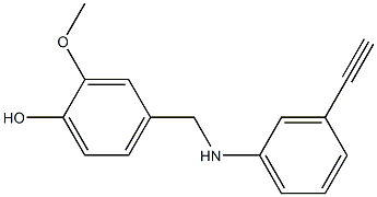 4-{[(3-ethynylphenyl)amino]methyl}-2-methoxyphenol Struktur