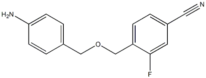 4-{[(4-aminophenyl)methoxy]methyl}-3-fluorobenzonitrile Struktur