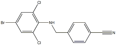 4-{[(4-bromo-2,6-dichlorophenyl)amino]methyl}benzonitrile Struktur