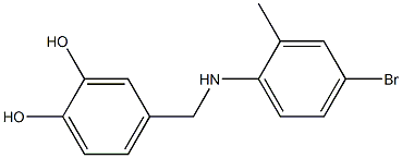 4-{[(4-bromo-2-methylphenyl)amino]methyl}benzene-1,2-diol Struktur