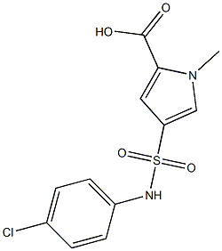 4-{[(4-chlorophenyl)amino]sulfonyl}-1-methyl-1H-pyrrole-2-carboxylic acid Struktur