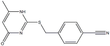 4-{[(6-methyl-4-oxo-1,4-dihydropyrimidin-2-yl)sulfanyl]methyl}benzonitrile Struktur