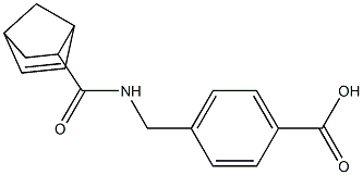 4-{[(bicyclo[2.2.1]hept-5-en-2-ylcarbonyl)amino]methyl}benzoic acid Struktur