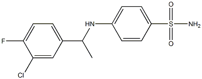 4-{[1-(3-chloro-4-fluorophenyl)ethyl]amino}benzene-1-sulfonamide Struktur