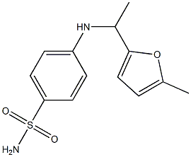 4-{[1-(5-methylfuran-2-yl)ethyl]amino}benzene-1-sulfonamide Struktur