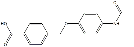 4-{[4-(acetylamino)phenoxy]methyl}benzoic acid Struktur