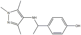 4-{1-[(1,3,5-trimethyl-1H-pyrazol-4-yl)amino]ethyl}phenol Struktur